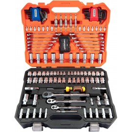 Vanquish 162 Pieces Professional Mechanic Tool Kit Socket Wrench Set Mixed Hand Tool Kit with Storage Case NW8003