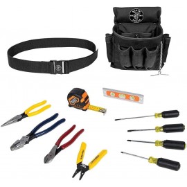 Klein Tools 92003 Hand Tools Kit with Pliers, Screwdrivers, 18-Pocket Nylon Tool Pouch, and More Jobsite Tools, 12-Piece