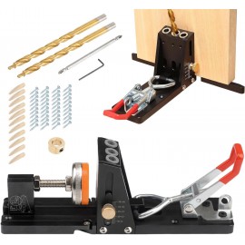 Wpsagek Pocket Drill Jig Kit,Aluminum Alloy Dowel Hole Pocket Drill Jig Kit for Precision Joinery Work | Power Tool Accessory Jigs, Drill Jig for Angled Holes, Angle Pocket Hole Jig Woodworking Jig