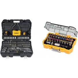 DEWALT Mechanics Tools Kit and Socket Set, 168-Piece (DWMT73803) & DT7969-QZ, 32 Piece XR Professional Magnetic Screwdriver Bit Accessory Set, Yellow