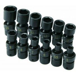 SK Hand Tool 32350 1/4-Inch Drive Swivel Metric Impact Socket Set, 12-Piece