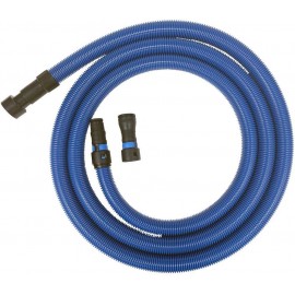 Cen-Tec Systems 94434 Quick Click 5m Antistatic Wet/Dry Dust Extraction Hose with Power Tool Adaptor Set (25mm, 38mm ID 38mm, 48mm OD) - Blue