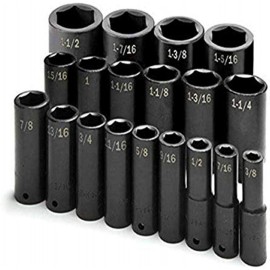 SK Hand Tools 4049 19-Piece 1/2-Inch Drive 6 Point Deep Fractional Impact Socket Set