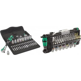 Wera 8100 SA 6 Zyklop Speed Ratchet Set, 1/4 Drive, Metric, 28 Pieces - 05004016001 and Tool-Check Plus Mini Bit Ratchet, Socket, Screwdriver & Bit Set, 39pc, 05056490001