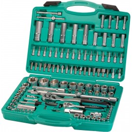 Socket Wrench Set 110 pcs 1/2 1/4 with Ratchet Made of Chrome Vanadium Steel I Socket Wrench Inserts I Hexagon Wrench I PH PZ I with Tool case from WIESEMANN 1893 I 80126