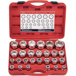 Genius Tools GS-627S 3/4 Drive SAE Hand Socket Set, 27-Piece