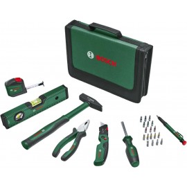 Bosch Universal 25 Piece Hand Tool Set (Versatile Tool Set for General Home Works, Folding Knife, Combination Pliers, Tape Measure, Spirit Level and More) -  Edition