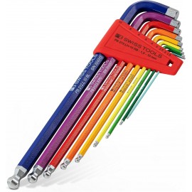 PB SWISS TOOLS Allen HEX L Long Key Set with Spherical Head Colored Model Rainbow