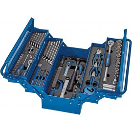 Draper 70282 Tool Kit with Cantilever Toolbox, (90 Piece), Blue and Black