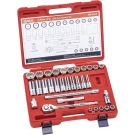 Genius Tools 32PC 1/2 Dr. SAE Hand Socket Set (12-Point) - TW-432S