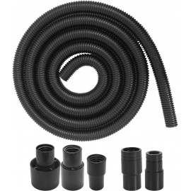 10 Foot Long Dust Collection Power Tool Hose Kit with 5 Fittings/Attachments for Multiple Types/ of Power Tools and Work Shop Vacuums