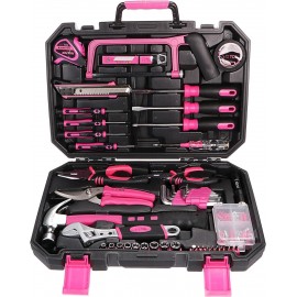 SIXTOL Home Pink 128 Piece Tool Set in a Tool Box