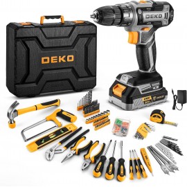 Cordless Drill Tool Kit Set: DEKO 20V Power Drill Tool Box with Battery Electric Drill Driver for Men Home Hand Repair Basic Toolbox Tools Sets Drills Case