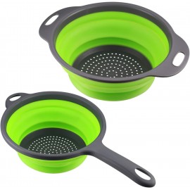 2 Pcs Collapsible Colander with Handle, Colanders & Food Strainers, Si