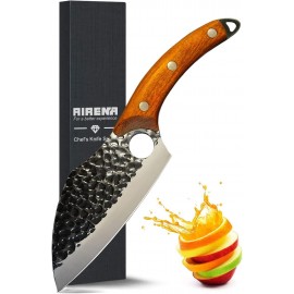 AIRENA Handmade Forged Kitchen Knives, Chefs Knife Set, High Carbon St