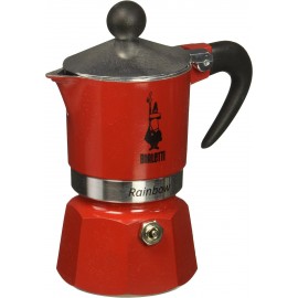 Bialetti Rainbow Colored Coffee Maker, Aluminium, Red, 1 Cup, 30 x 20