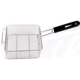 DELITLS Stainless Steel Deep Fat Fryer Basket with Square Plastic Hand