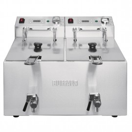 Buffalo Twin Tank Twin Basket 2x8Ltr Countertop Fryer with Timers 2x2.