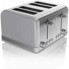 Swan ST19020GRN Retro 4-Slice Toaster with Defost/Reheat/Cancle Functi