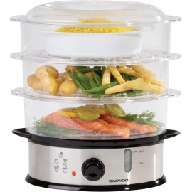 Daewoo SDA1338 3 Tier Family Size Food Steamer, Use for Variety of Foo