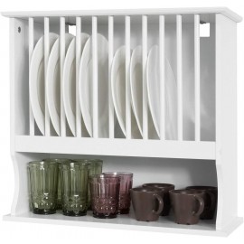 SoBuy KCR04-W, Wall Mounted Kitchen Plate Cup Rack, Kitchen Wall Shelf