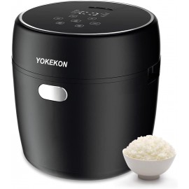 YOKEKON Rice Cooker Small 2L,Low Sugar Mini Rice Maker and Stainless S