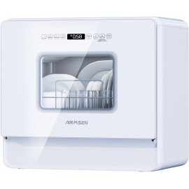 AIRMSEN Portable Dishwasher with 5L Water Tank, Countertop Dishwasher