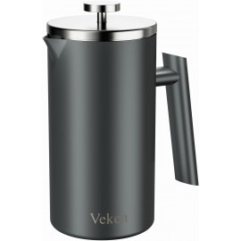 Veken French Press Plunger Coffee Tea Maker 34 Ounce 1 Liter, Double W