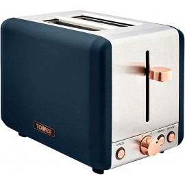 Tower T20036MNB Cavaletto 2-Slice Toaster with Defrost/Reheat, Stainle