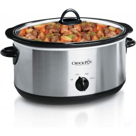 Crock-Pot 7 Quart Oval Manual Slow Cooker, Stainless Steel (SCV700-S-B