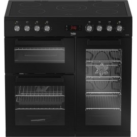 Beko KDVC90K 90cm Electric Range Cooker with Ceramic Hob - Black - A/A