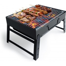 BBQ Barbecue Grill, Portable Folding Charcoal Barbecue Desk Tabletop O