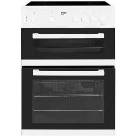 Beko KDC611W 60cm A Rated Double Oven 4 Burners Ceramic Electric Cooke