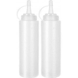 Uskerb BPA-Free Plastic Squeeze Condiment Bottles - Leak-Proof Sauce,