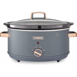 Tower T16043GRY Cavaletto 6.5 Litre Slow Cooker with 3 Heat Settings,