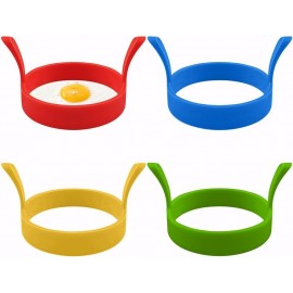 4 Pack Egg Rings for Frying, Non Stick Fried Egg Ring Silicone Egg Fry