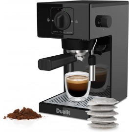 Dualit Espresso Coffee Machine | 1.4L Capacity | Black | Manual Dosing