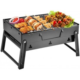 BBQ Barbecue Grill, Portable BBQ Folding Charcoal Barbecue Grill Dispo