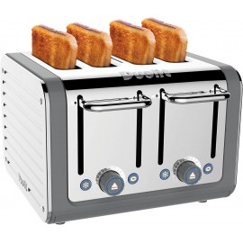 Dualit Architect 4 Slice Toaster | Stainless Steel with Grey Trim|Extr