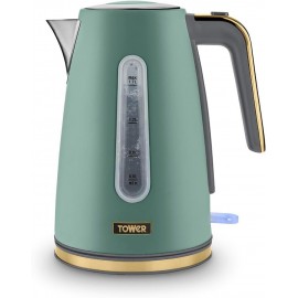 Tower Cavaletto 1.7L 3KW Jug Kettle in Jade with Champagne Accents, Co