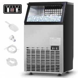 COSTWAY Commercial Ice Maker Machine, 50kg/24H tainless Steel Ice Cube