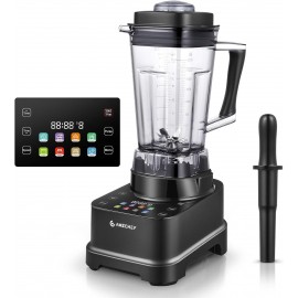 AMZCHEF Blender with Color Screen LED Control Panel, Dark Black