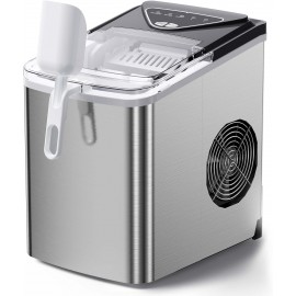 Silonn Countertop Ice Maker, 9 Ice Cubes in 6 Mins, 26 Lbs in 24 Hrs,