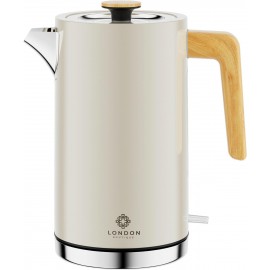 Stainless Steel Rapid Boil Kettle, 3KW, White Wood Effect, Free Limesc