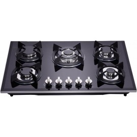 30 inch Gas Cooktops Dual Fuel Sealed 5 Burners Drop-In Tempered Glass