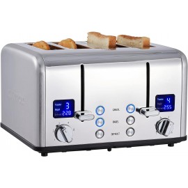 CUSIMAX 4 Slice Toaster, Ultra-Clear LED Display & Extra Wide Slots, D