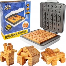 Building Brick Electric Waffle Maker- Cook Fun, Buildable Waffles, Pan