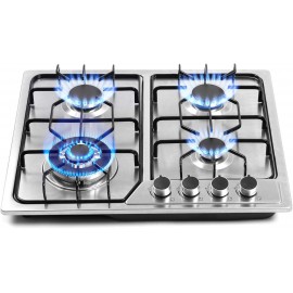 22″x20″ Built in Gas Cooktop 4 Burners Stainless Steel Stove with NG/L