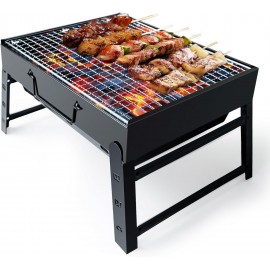 BBQ Barbecue Grill, Portable Foldable Charcoal Grill for Outdoor, Stai