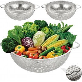 DAJAVE 3 Pcs Stainless Steel Colander Micro-Perforated Kitchen Colande